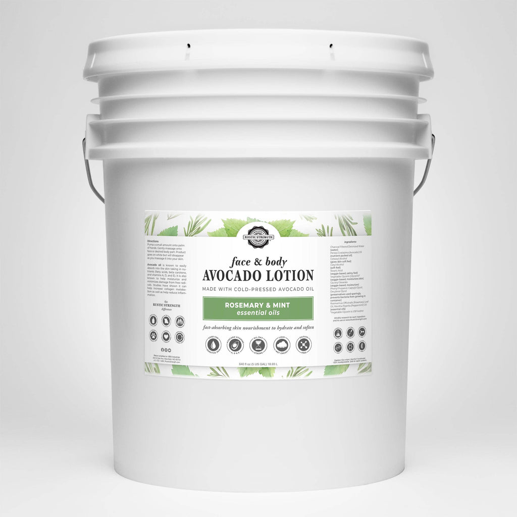 Avocado Lotion for Face & Body: Milk & Honey / 1 Gallon Glass Wide-Mouth Jar