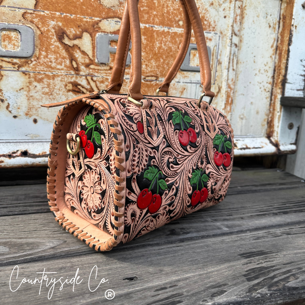 Wildwood Cherry Tooled Leather Speedy Bag Limited Edition