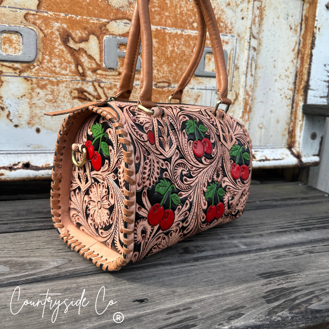 Wildwood Cherry Tooled Leather Speedy Bag Limited Edition