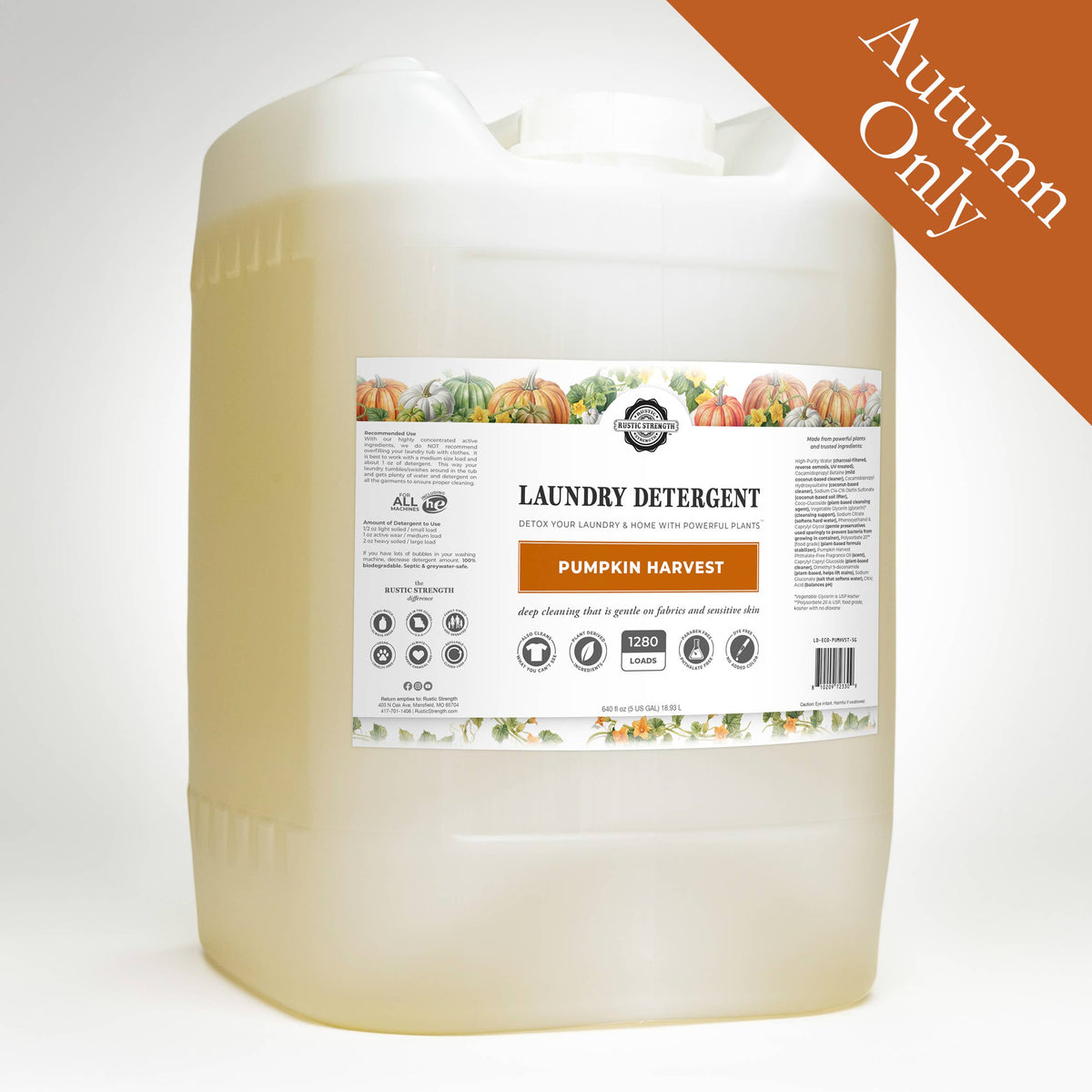 Laundry Detergent | Pumpkin Harvest: 1 Gallon Glass Jug