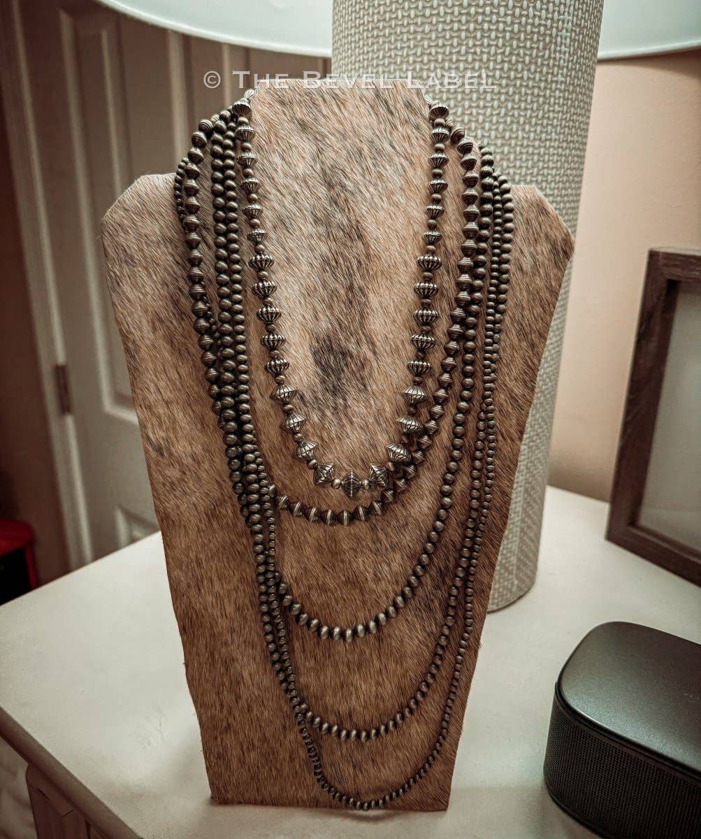 Western Pearl Multi-Layered Necklace: Antique Silver