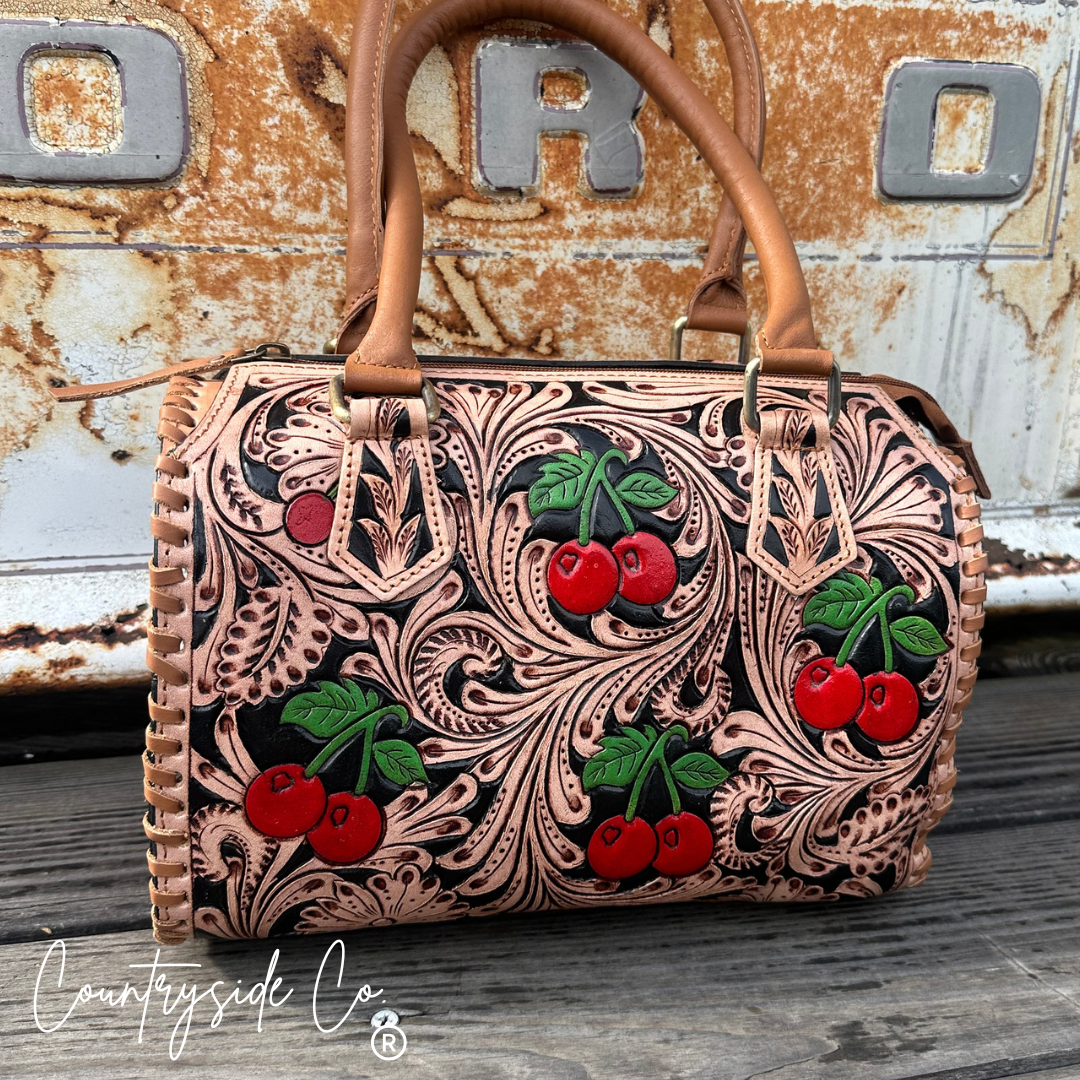 Wildwood Cherry Tooled Leather Speedy Bag Limited Edition
