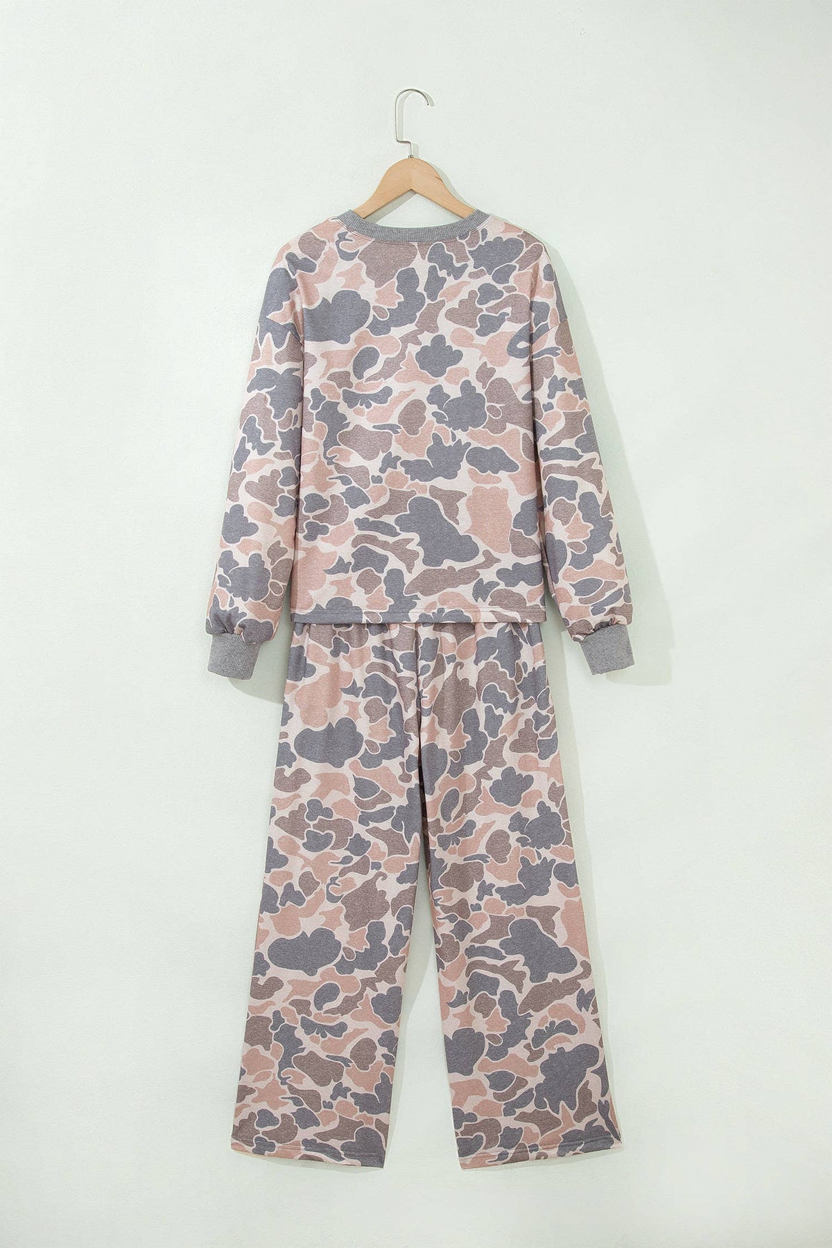 66 Plus Size Fall 2026 Camo Print Top 2pcs Pants Set (S-4X): Multicolour / M