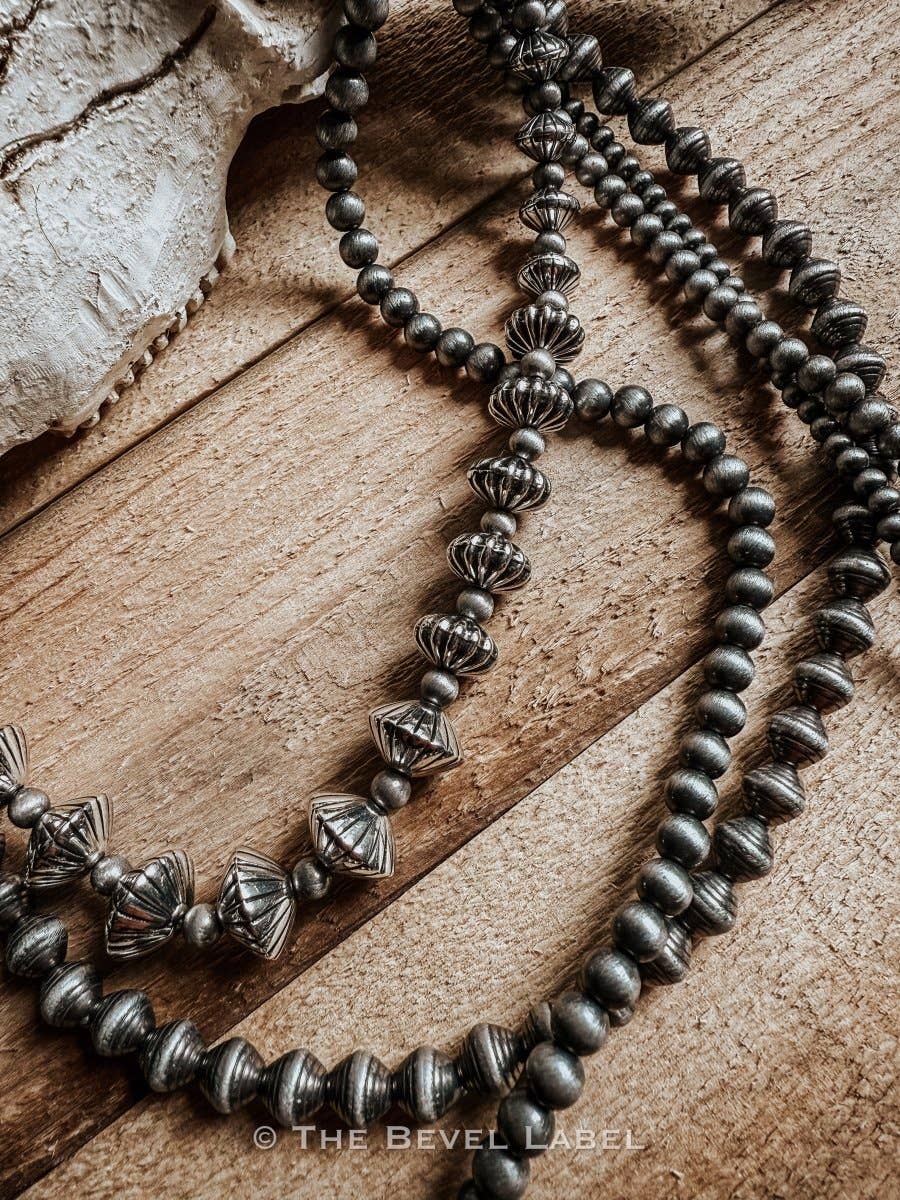 Western Pearl Multi-Layered Necklace: Antique Silver