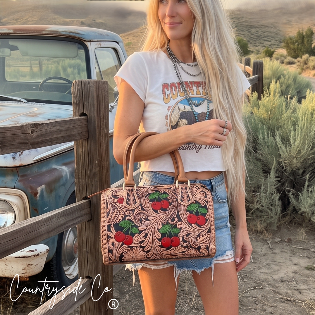 Wildwood Cherry Tooled Leather Speedy Bag Limited Edition