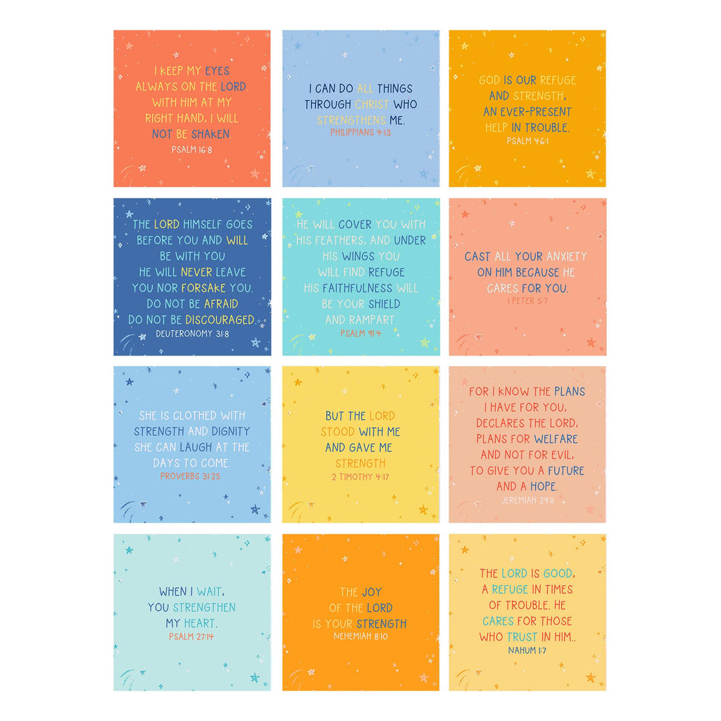 Verses for Strength – Bible Verse Card Set + Display Stand
