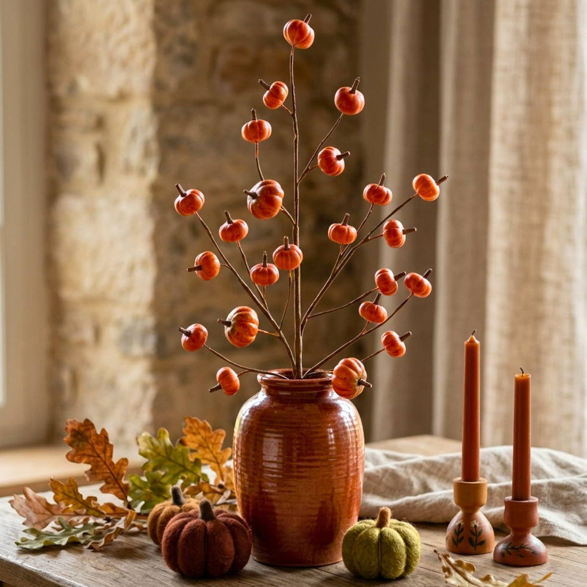 Mini Pumpkin Spray 31" w/ 23 pumpkins