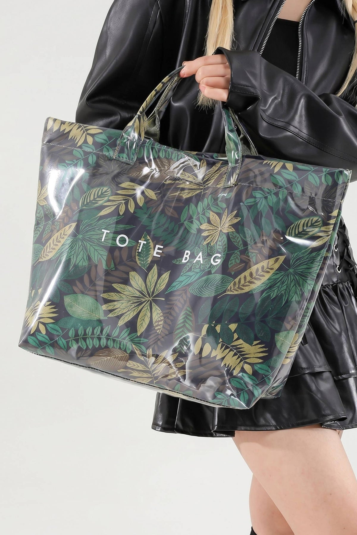 Cow Spots/ Leopard/ Zebra/ Tropical Print Travel Tote Bag: Fiery Red / One Size