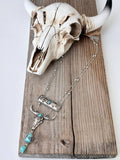 Layered Western Style Turquoise Stone Pendant Necklace Set
