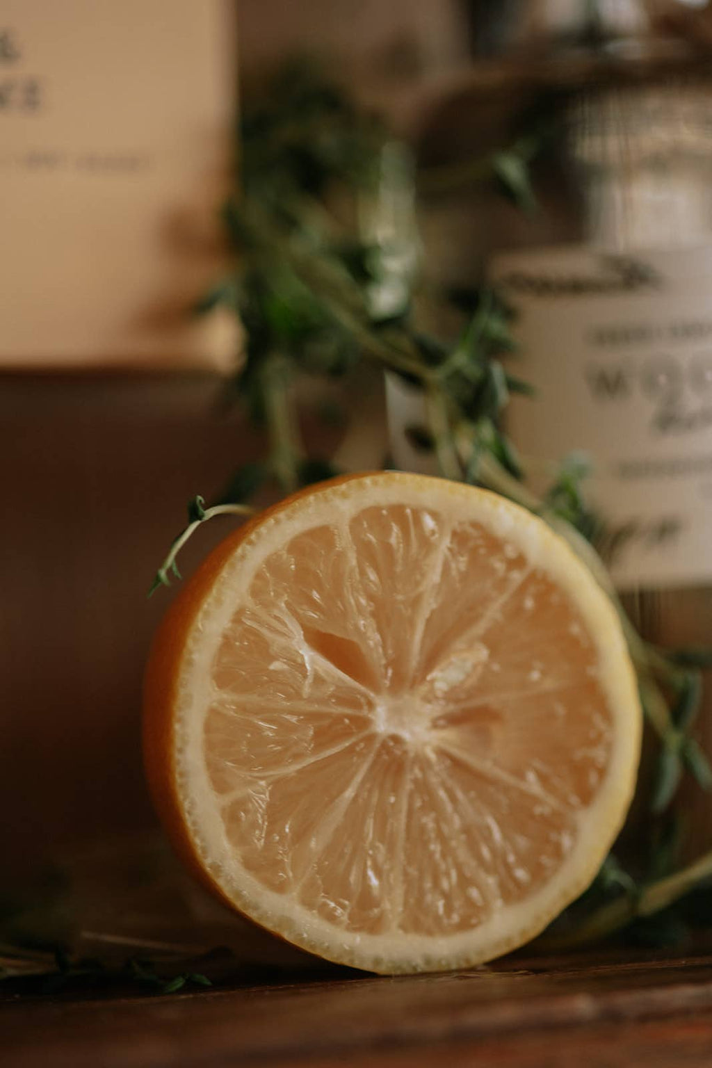 Fresh Lemon & Crushed Thyme-Solid Brass 14oz Pure Soy Candle