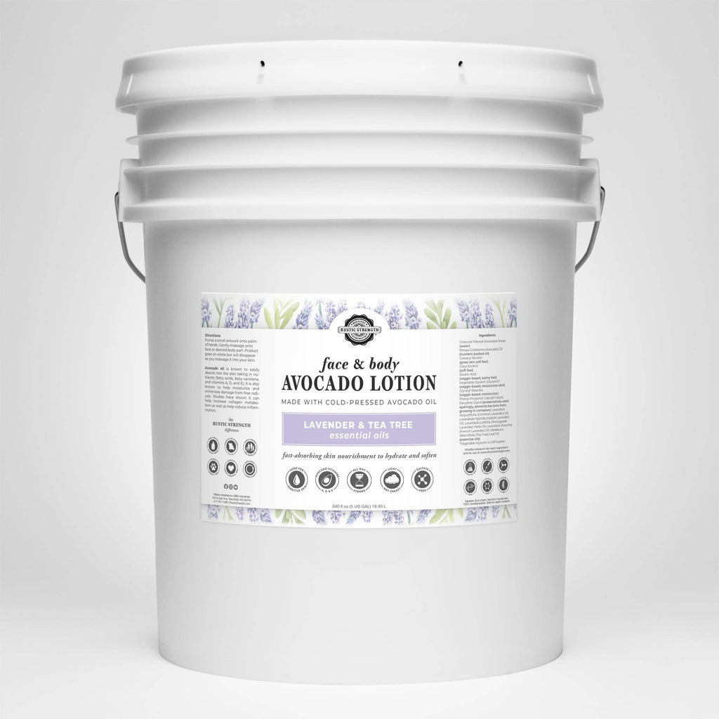 Avocado Lotion for Face & Body: Milk & Honey / 1 Gallon Glass Wide-Mouth Jar