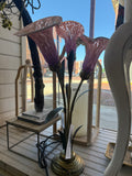 23.5” Pink 3 shade hand blown glass lamp
