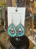KJ rhinestone double layer earrings
