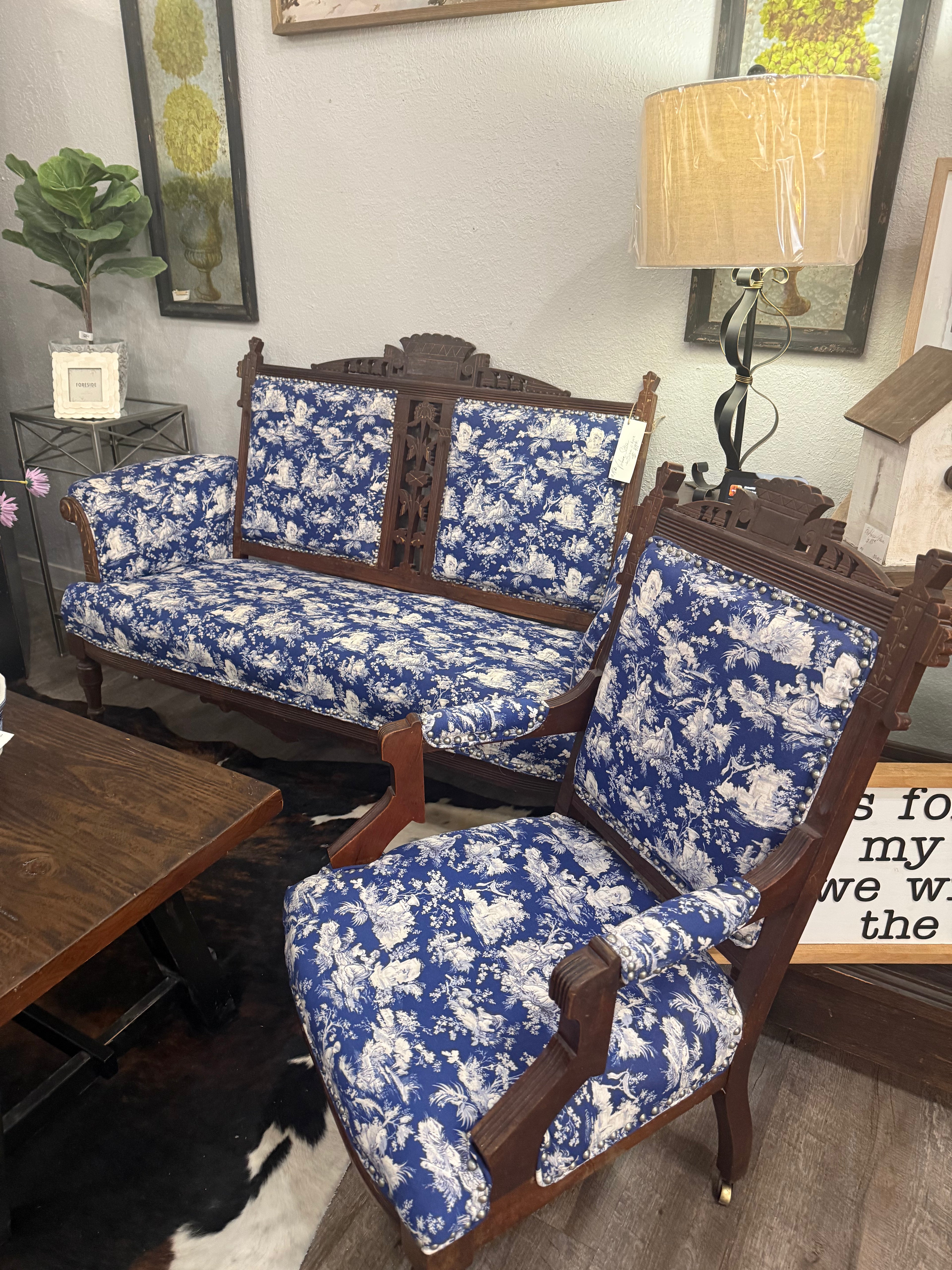 Victoria sette and side chair