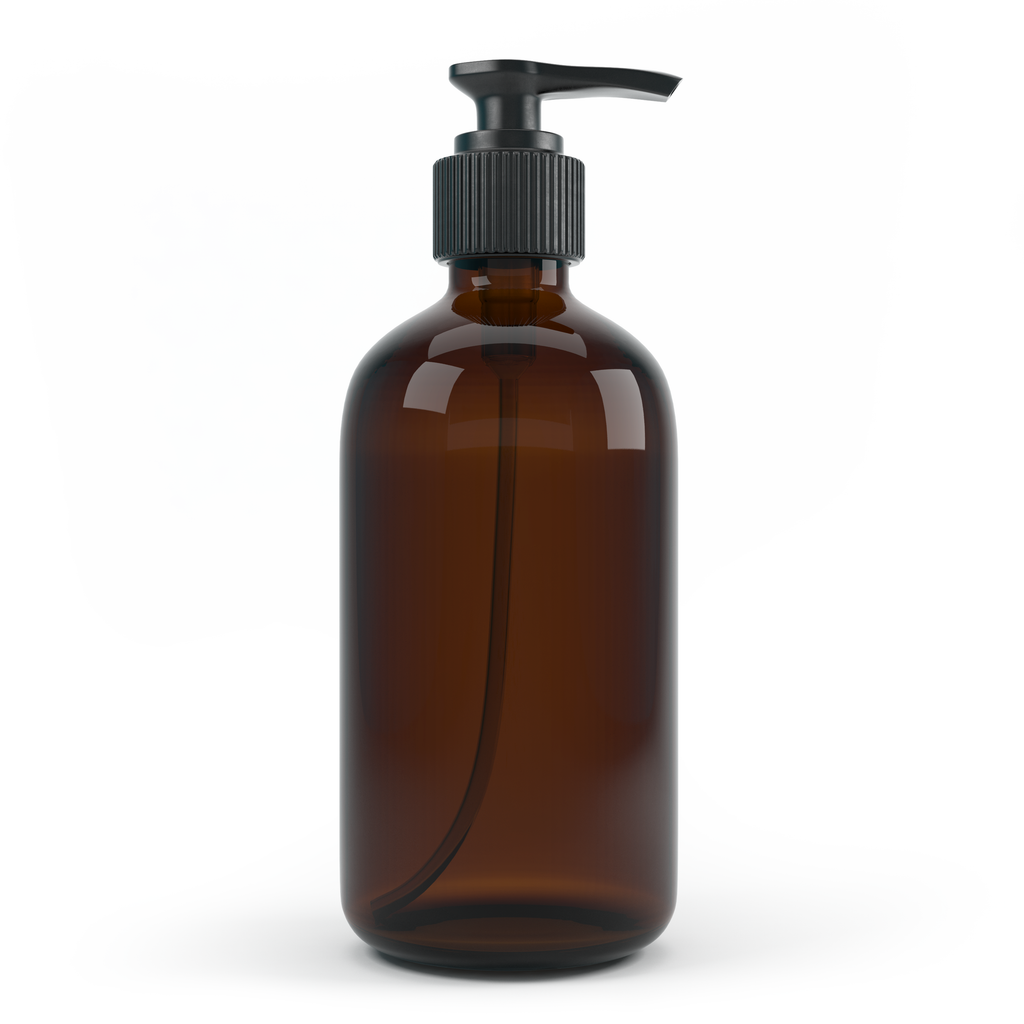 16oz Empty Amber Glass Lotion/Soap Bottle