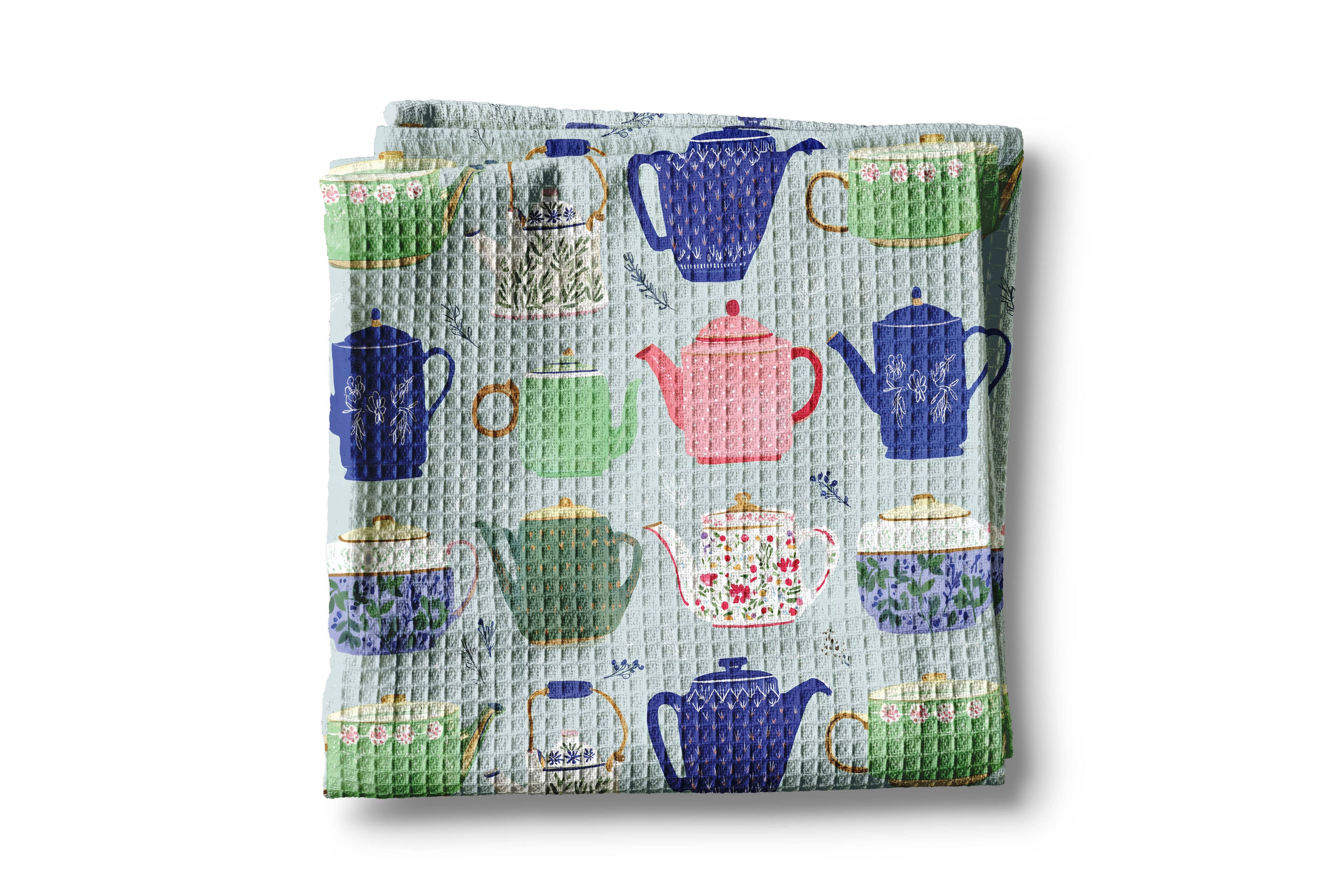 Tea Room Spring Summer Market Kitchen Towel Waffle Cup Color
