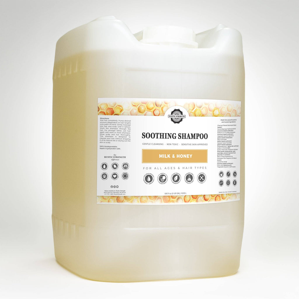 Shampoo - Our Popular Scents: Milk & Honey / Gallon Glass Jug