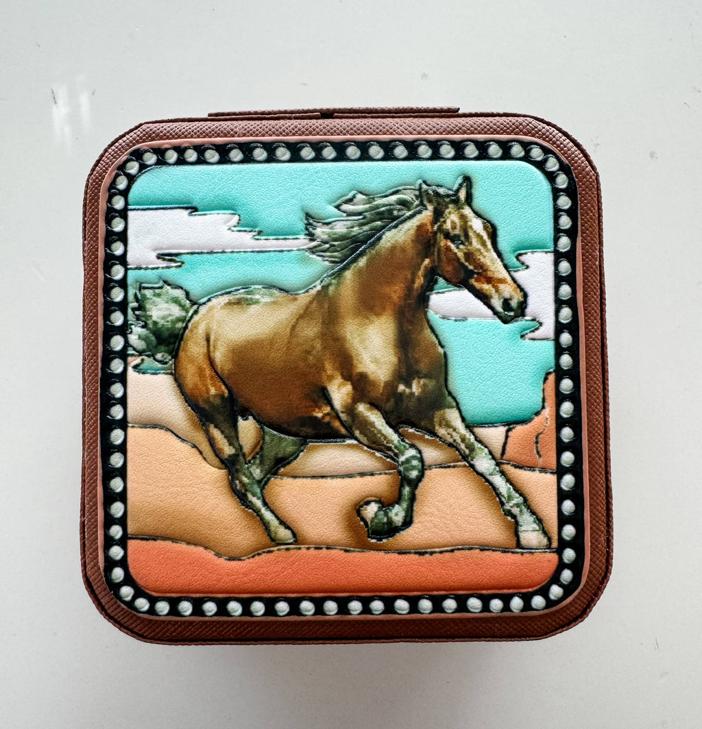 Western Mini Jewelry Storage Travel Box: 9 - LET'S GO GIRLS