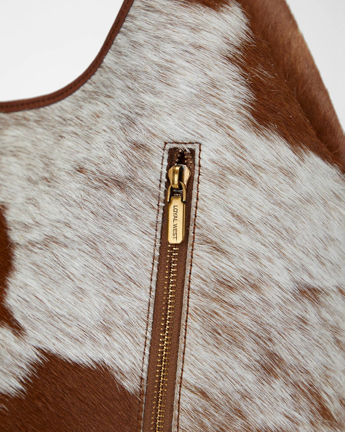 LW Large Purse - In Brown & White Cowhide & Calfskin: Nan / NaN / Brown & White Cowhide