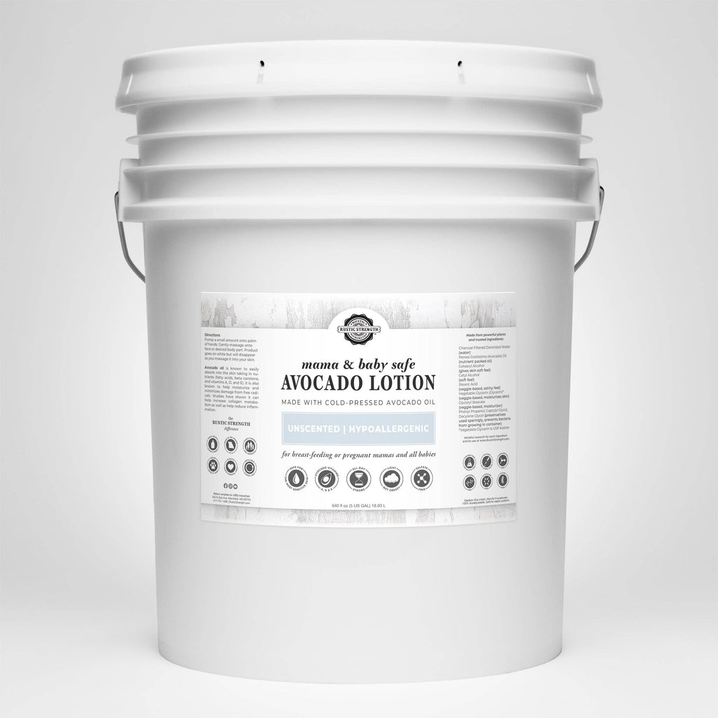 Avocado Lotion for Face & Body: Milk & Honey / 1 Gallon Glass Wide-Mouth Jar