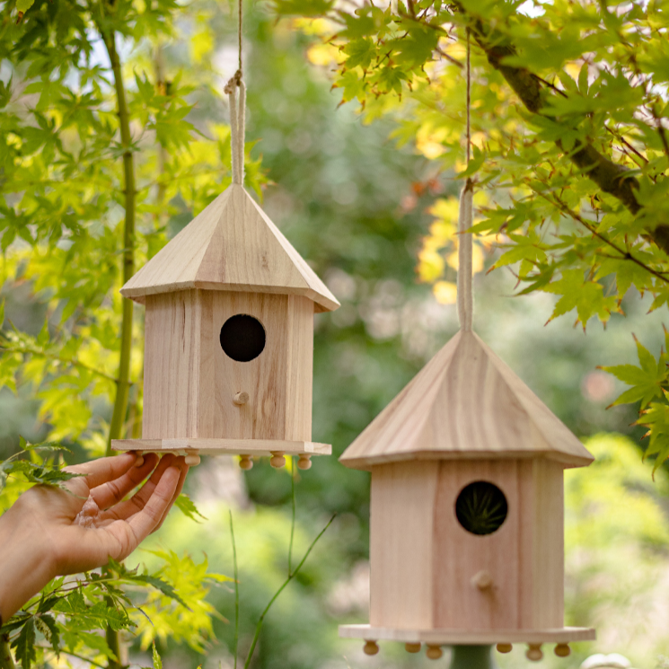 Natural Solid Wood Bird's Nest: Style [A]