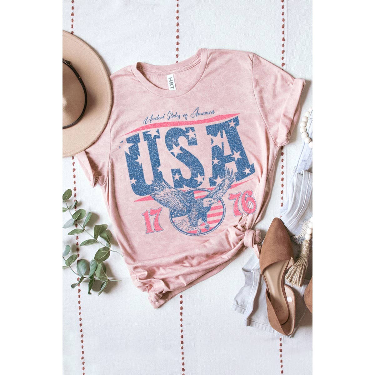 AMERICA 1776 MINERAL GRAPHIC TEE: White / M