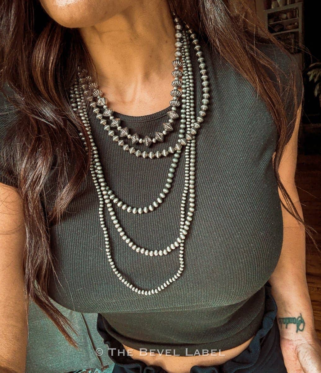 Western Pearl Multi-Layered Necklace: Antique Silver