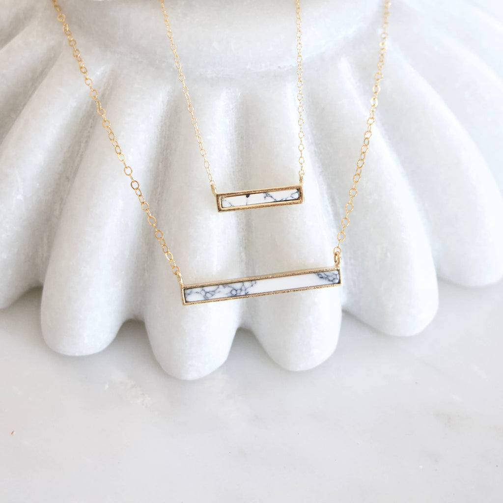 Turquoise Bar Necklace - Gold Filled, Sterling Silver: Turquoise Gold Filled / 16 inches