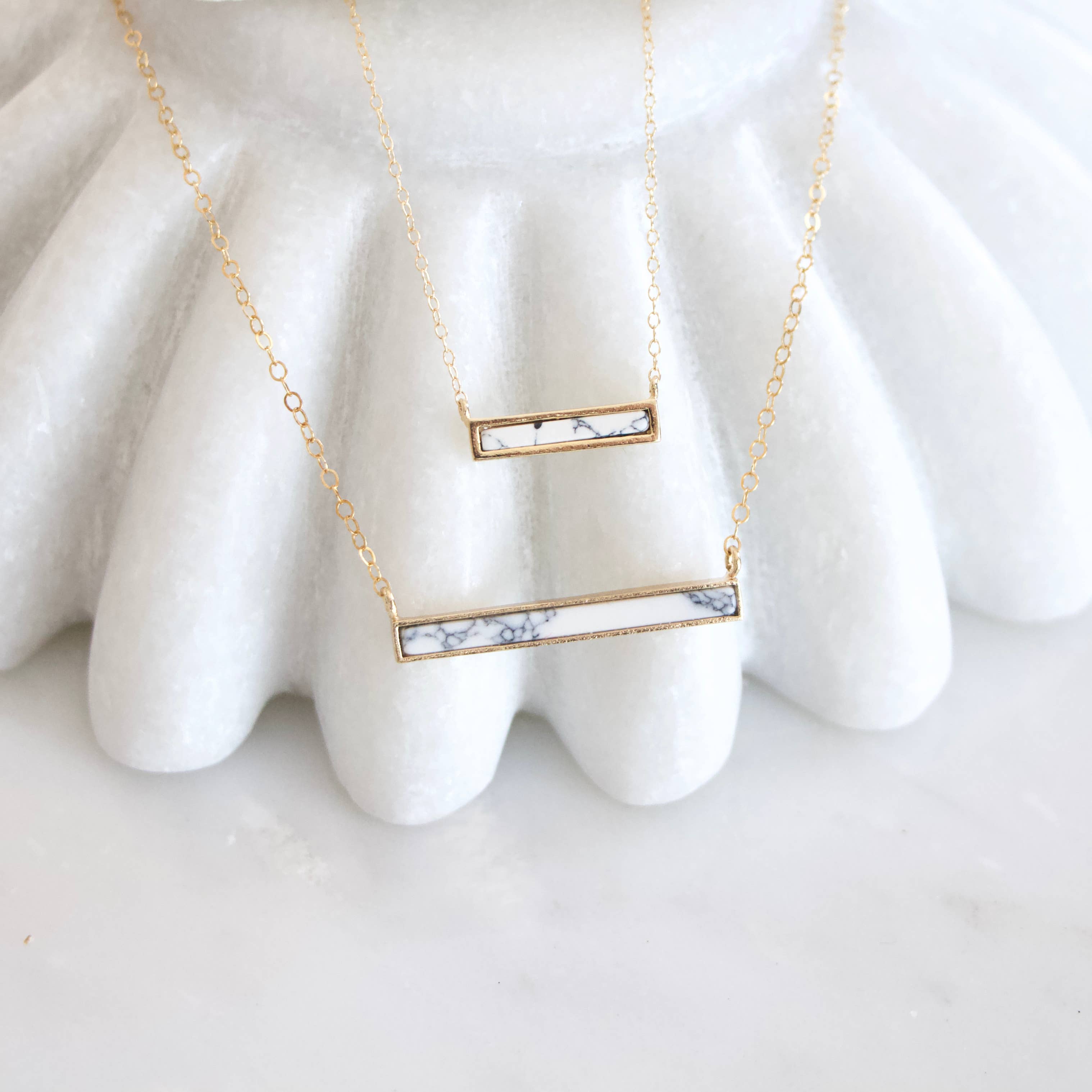 Turquoise Bar Necklace - Gold Filled, Sterling Silver: Turquoise Gold Filled / 16 inches