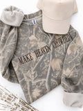 Make Heaven Crowded Embroidered Camo Sweatshirt : M