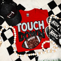 Touchdown With Football Sequin Tee: Red / L