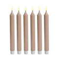 9.4 Inch Real Wax Flameless Striped Taper LED Candlesticks: Mauve Pink
