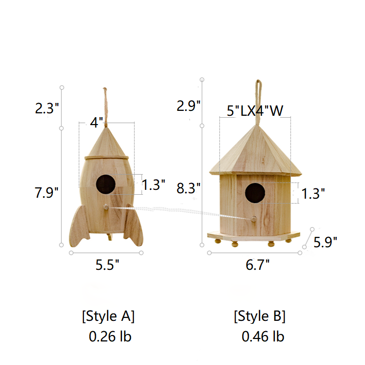 Natural Solid Wood Bird's Nest: Style [A]