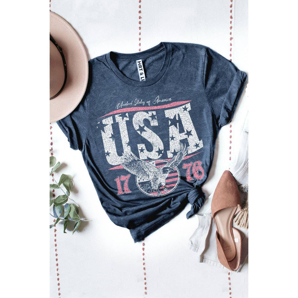 AMERICA 1776 MINERAL GRAPHIC TEE: White / M