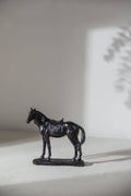 9.1x4x9.5" Polyresin Standing Horse Sculpture - Black