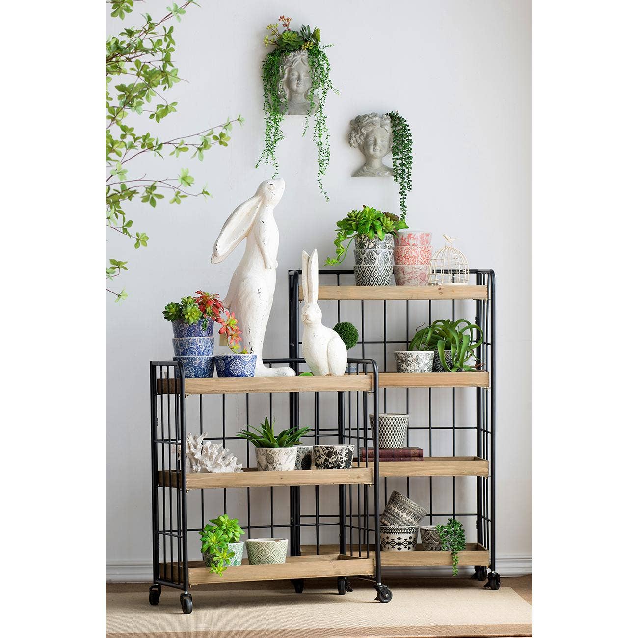 8x4x9" Gray Cement Bust Wall Planter