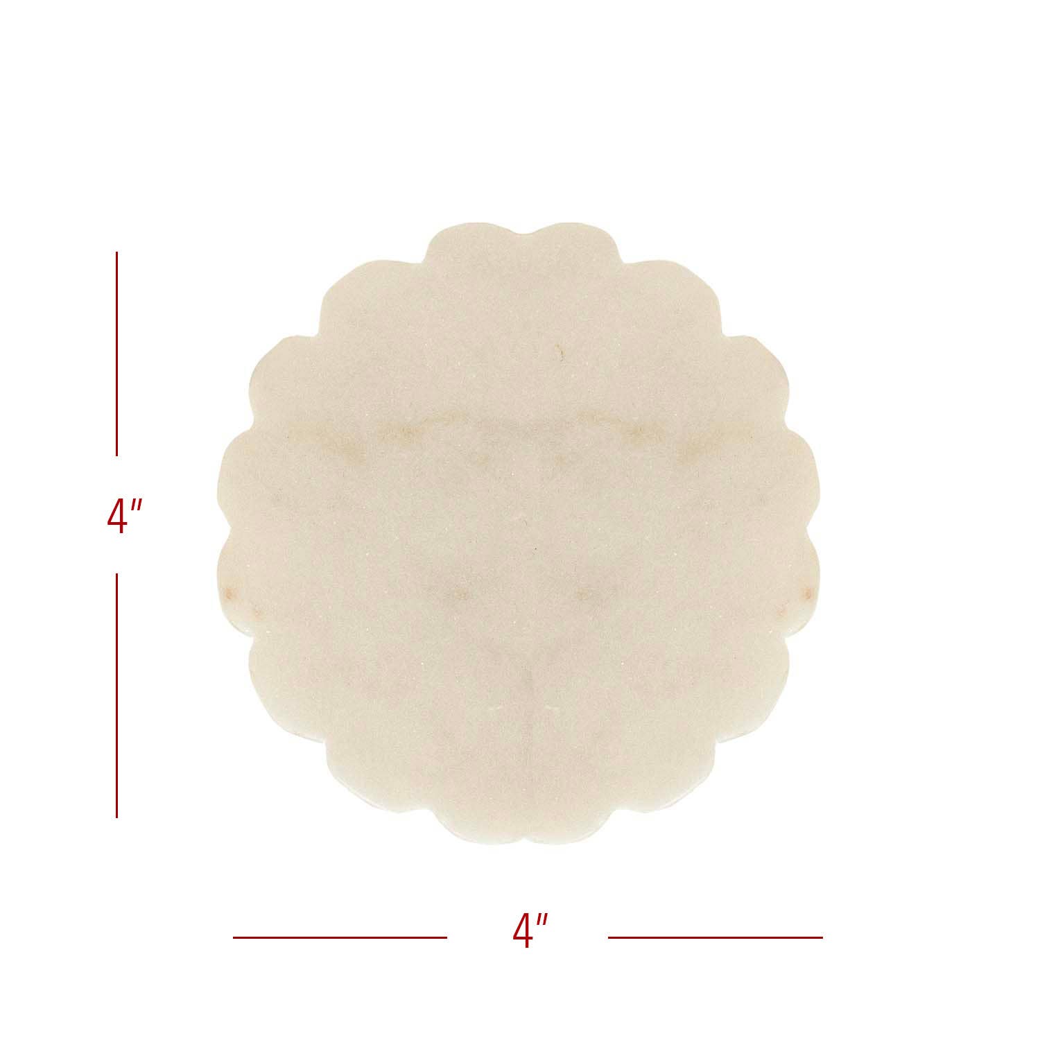Emery Scallop Edge Set 4 Coaster Set Marble Jute Tie