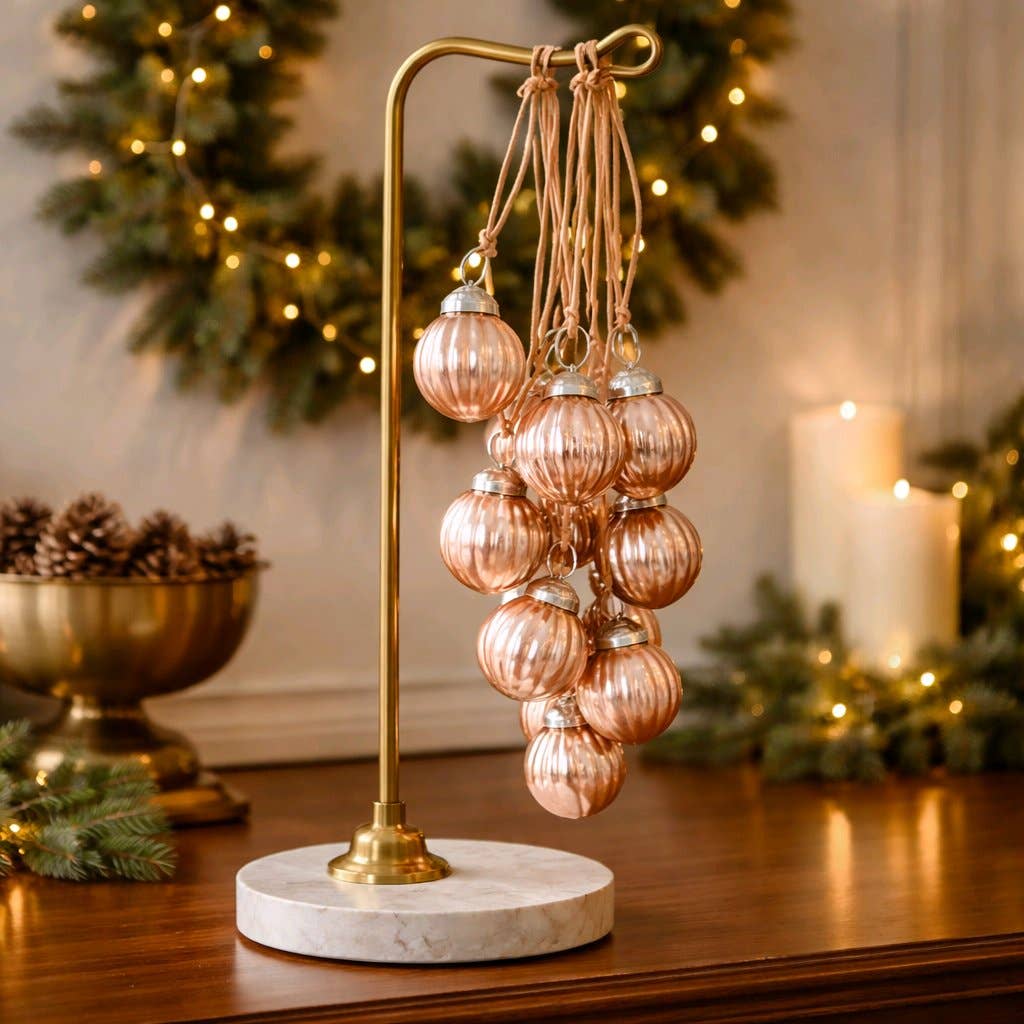Antique Gold Mercury Ornament Bunch Set of 12
