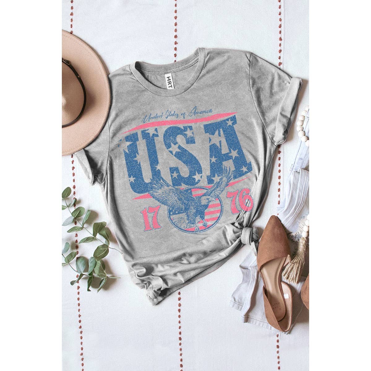 AMERICA 1776 MINERAL GRAPHIC TEE: White / M
