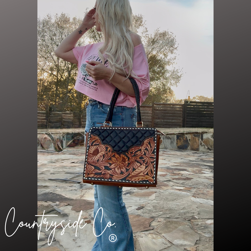 Laney Tooled Leather Handbag