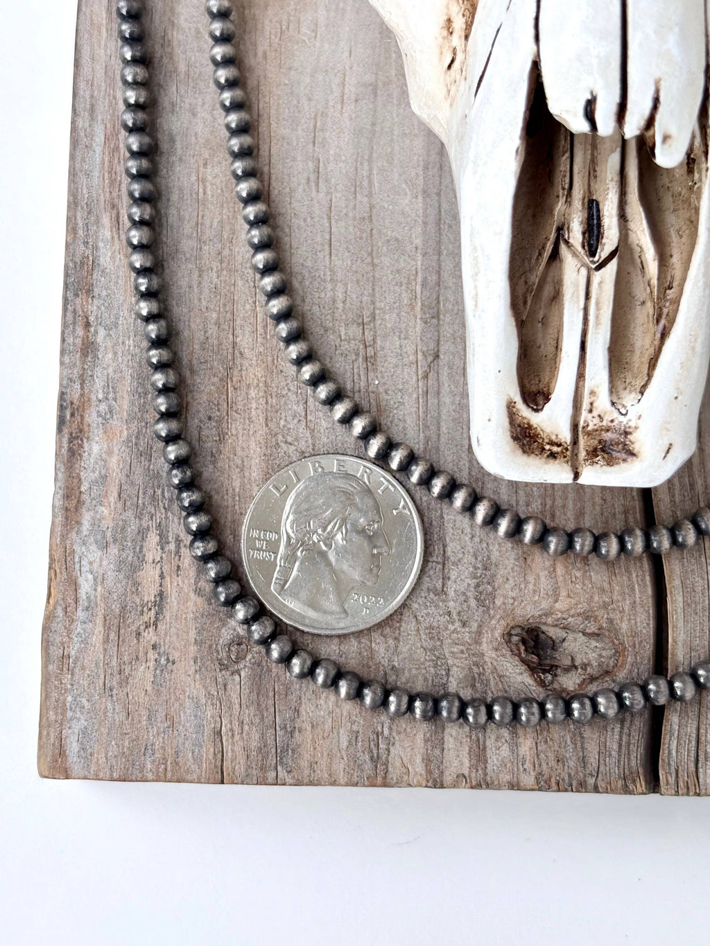 18” | 22” - 4MM Western Style Navajo Pearl Bead Necklace: 18"L