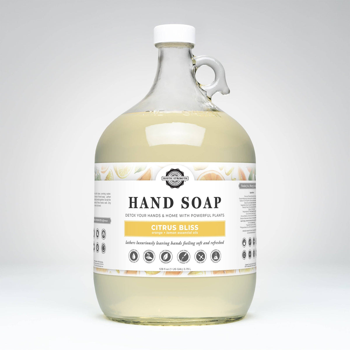 Liquid Hand Soap - Our Popular Scents: Citrus Bliss (lemon/orange) / 4 - 1 Gallon Plastic Jugs