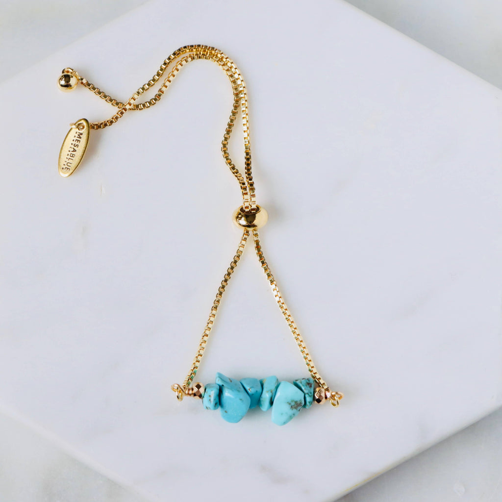 Turquoise Nugget Adjustable Bracelet - White Turquoise, Turquoise: White Turquoise