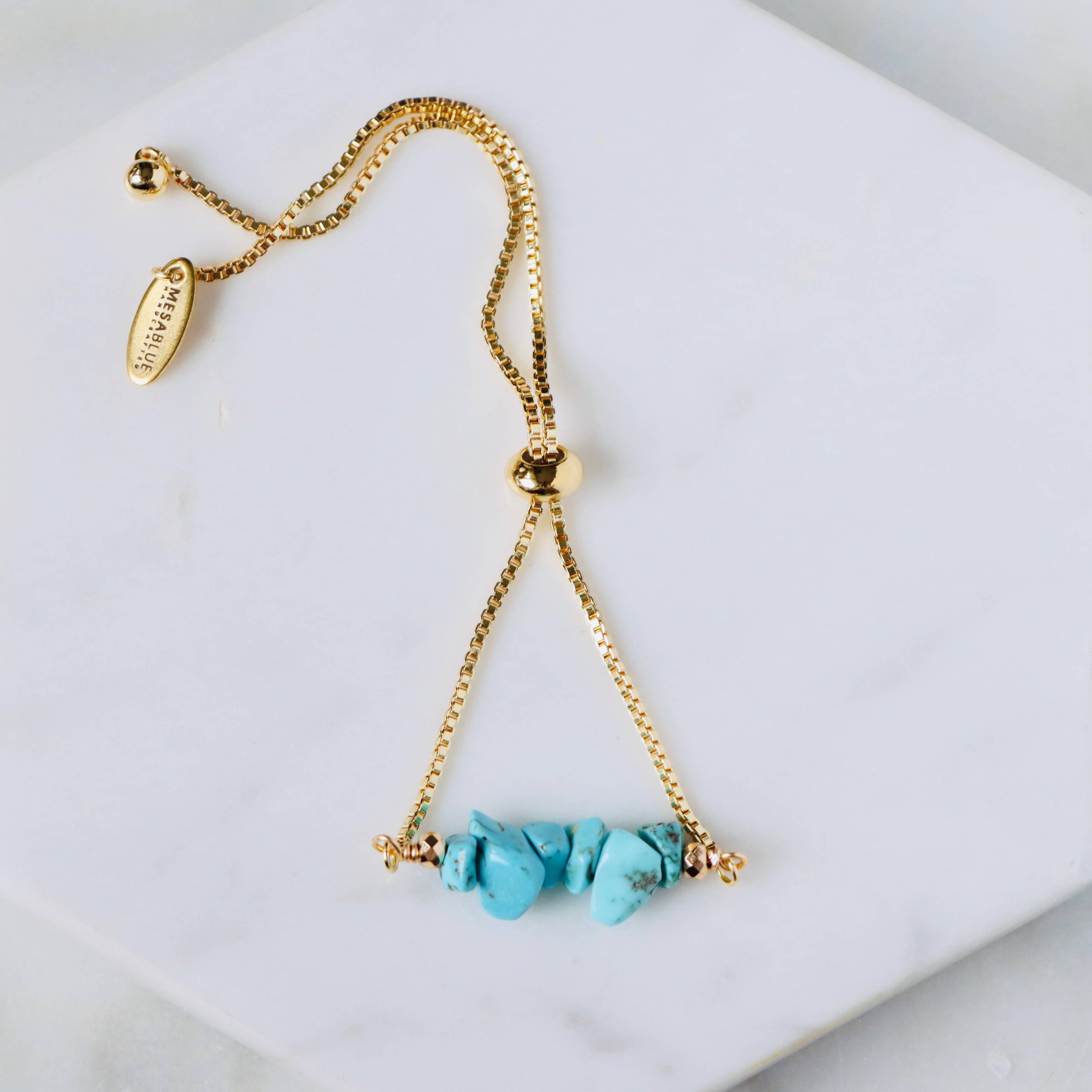 Turquoise Nugget Adjustable Bracelet - White Turquoise, Turquoise: White Turquoise