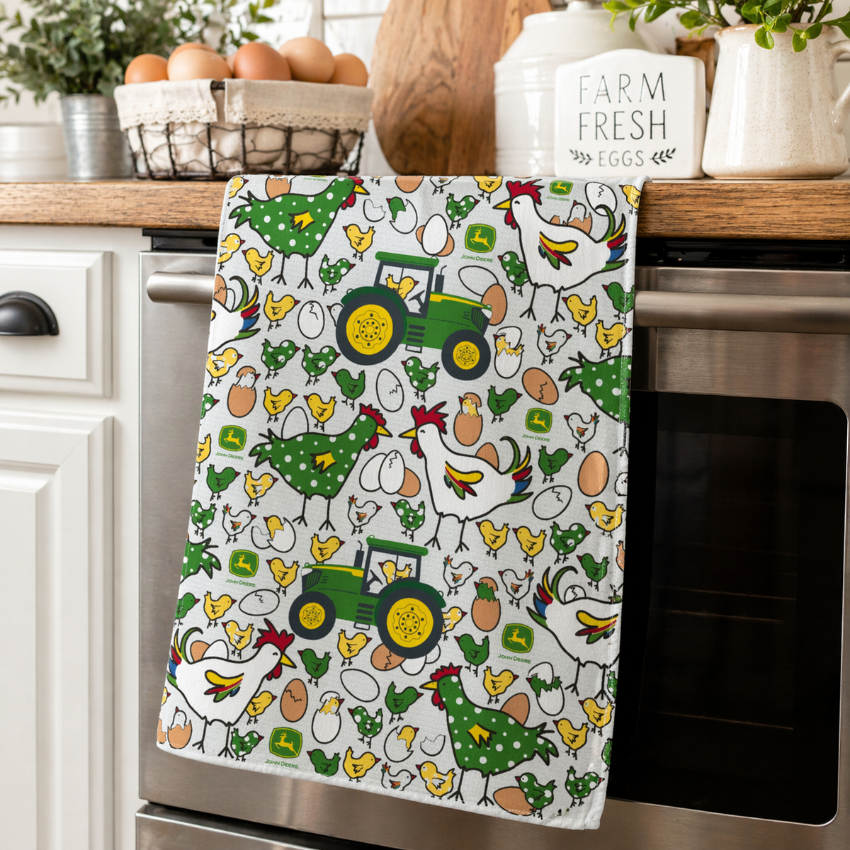 JOHN DEERE Chicken Tea Towel