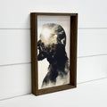 Jesus Double Exposure - Jesus Canvas Art - Wood Framed Art: 6x10" Mini Canvas Art with Wood Box Frame