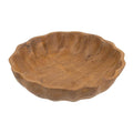 D10x2.5" Shallow Teak Wood Bowl w/ Earthy Brown Finish
