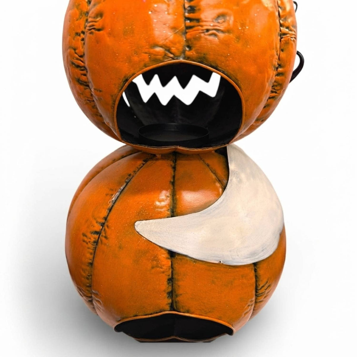 Metal Jack O Lantern Stack w/ Ghost 40" | Halloween Decor