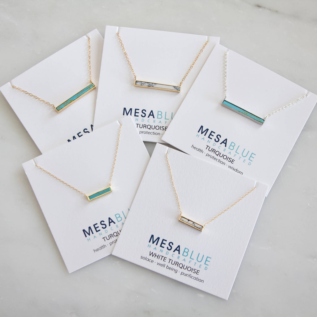 Turquoise Bar Necklace - Gold Filled, Sterling Silver: Turquoise Gold Filled / 16 inches